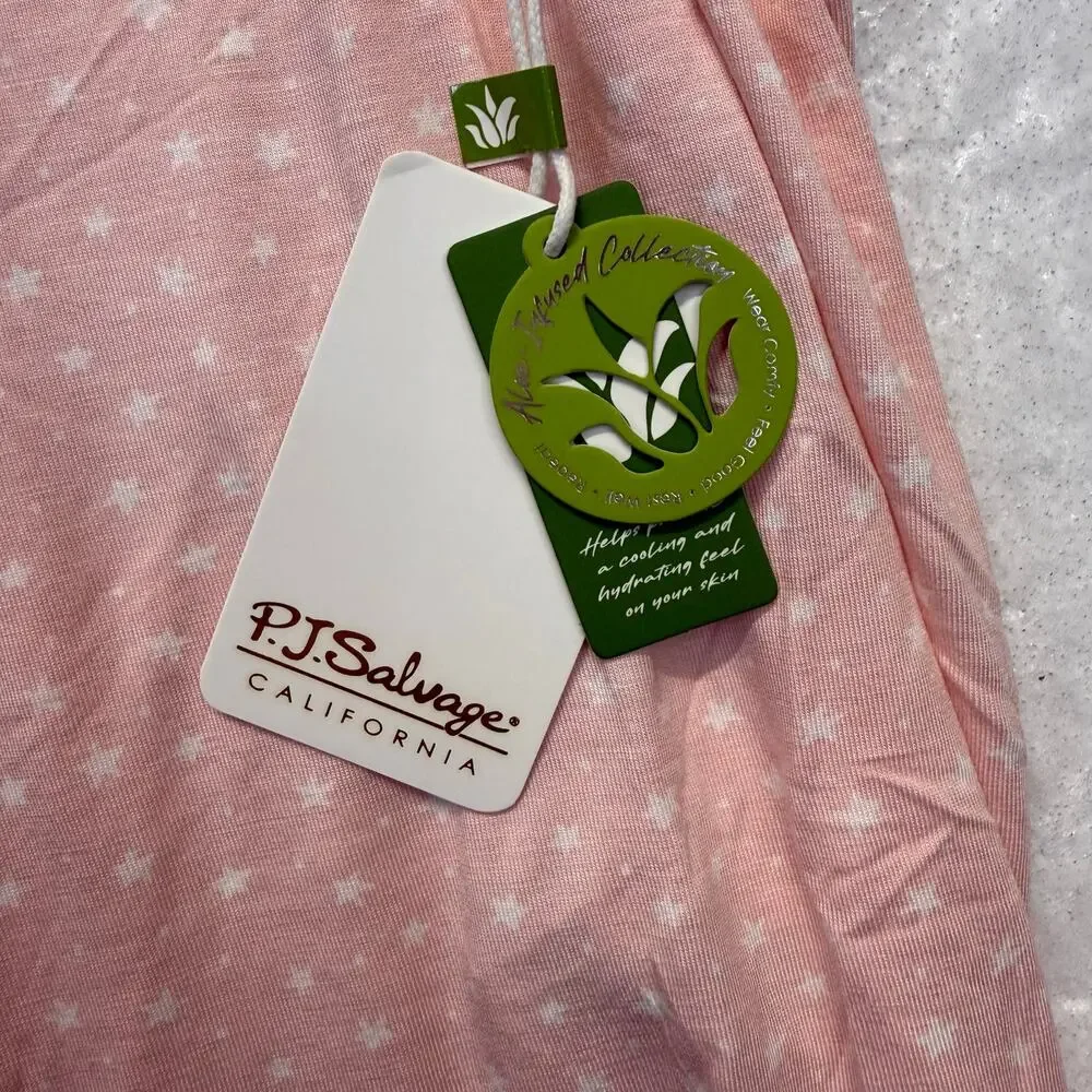 NWT P.J. Salvage Pink Lace Cami XL Star Print Pajama Sleep Tank
